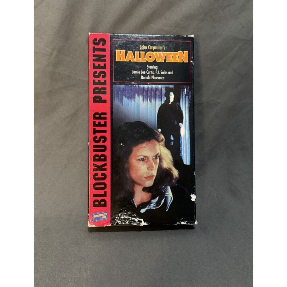 Halloween (1978) VHS Horror Movie Blockbuster Presents John Carpenter Vintage